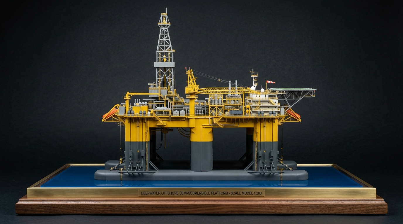 Deepwater Semi-Submersible & Floating Structures 3D scale model
